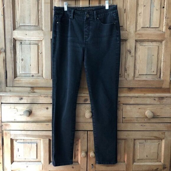 Soft Surroundings Small Black‎ Skinny Pull On Jeans 5 Pocket Pull On Leggings - Picture 1 of 7